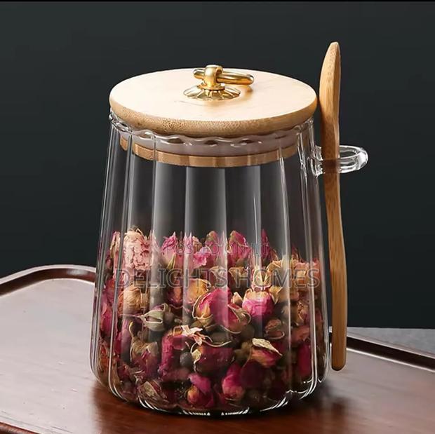 Glass Storage Jar With Bamboo Lid/Spoons_car - thumbnail 2