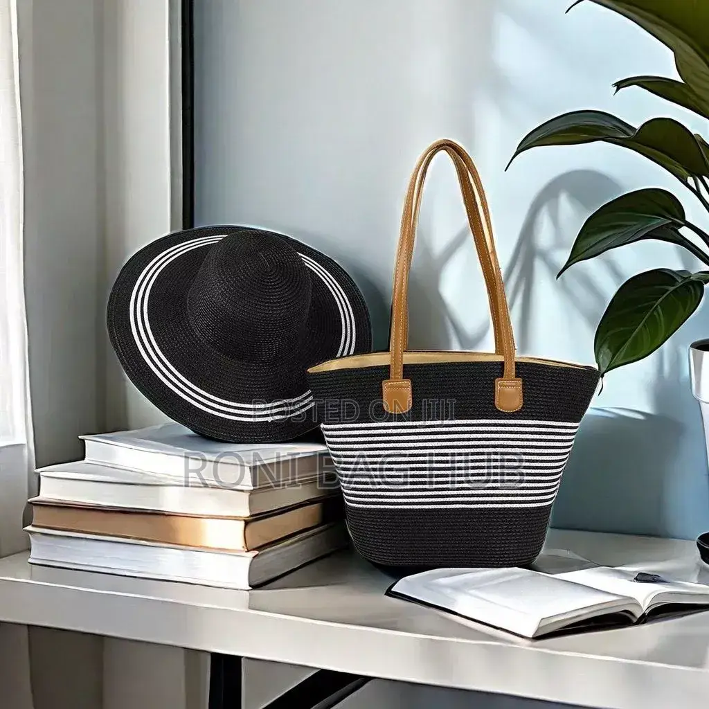 Summer Straw Beach Bag and Hat
