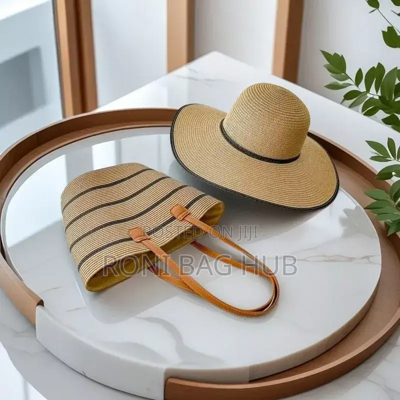 Summer Straw Beach Bag and Hat