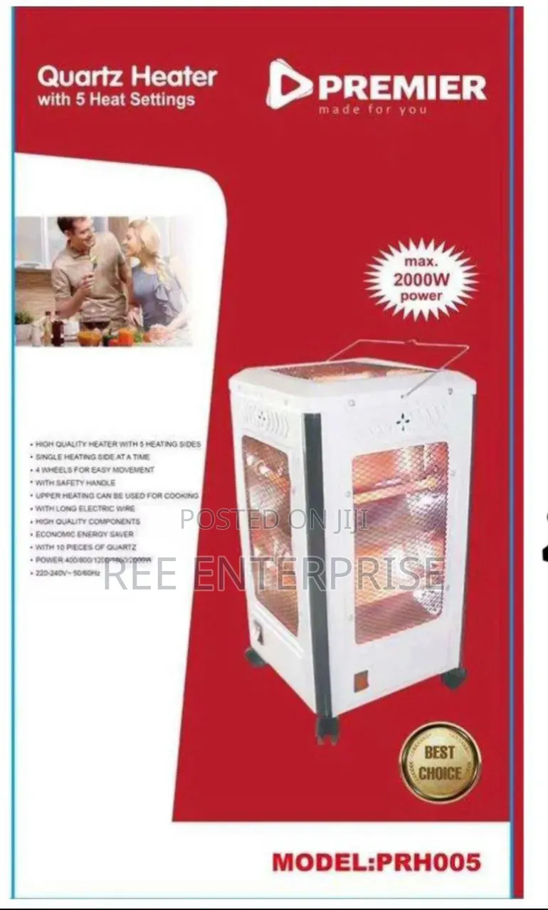 Five (5) Heat Settings Premier Quartz Heater
