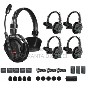 Synco Xtalk Xpro5 Wireless Intercom System With 5 Single-Ear Headsets