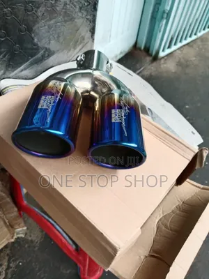 Double Exhaust Tip With HKS Logo Cursive Script