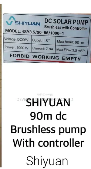 Shiyuan Brushless Dc Solar Water Pump With Controller 90m 1000w