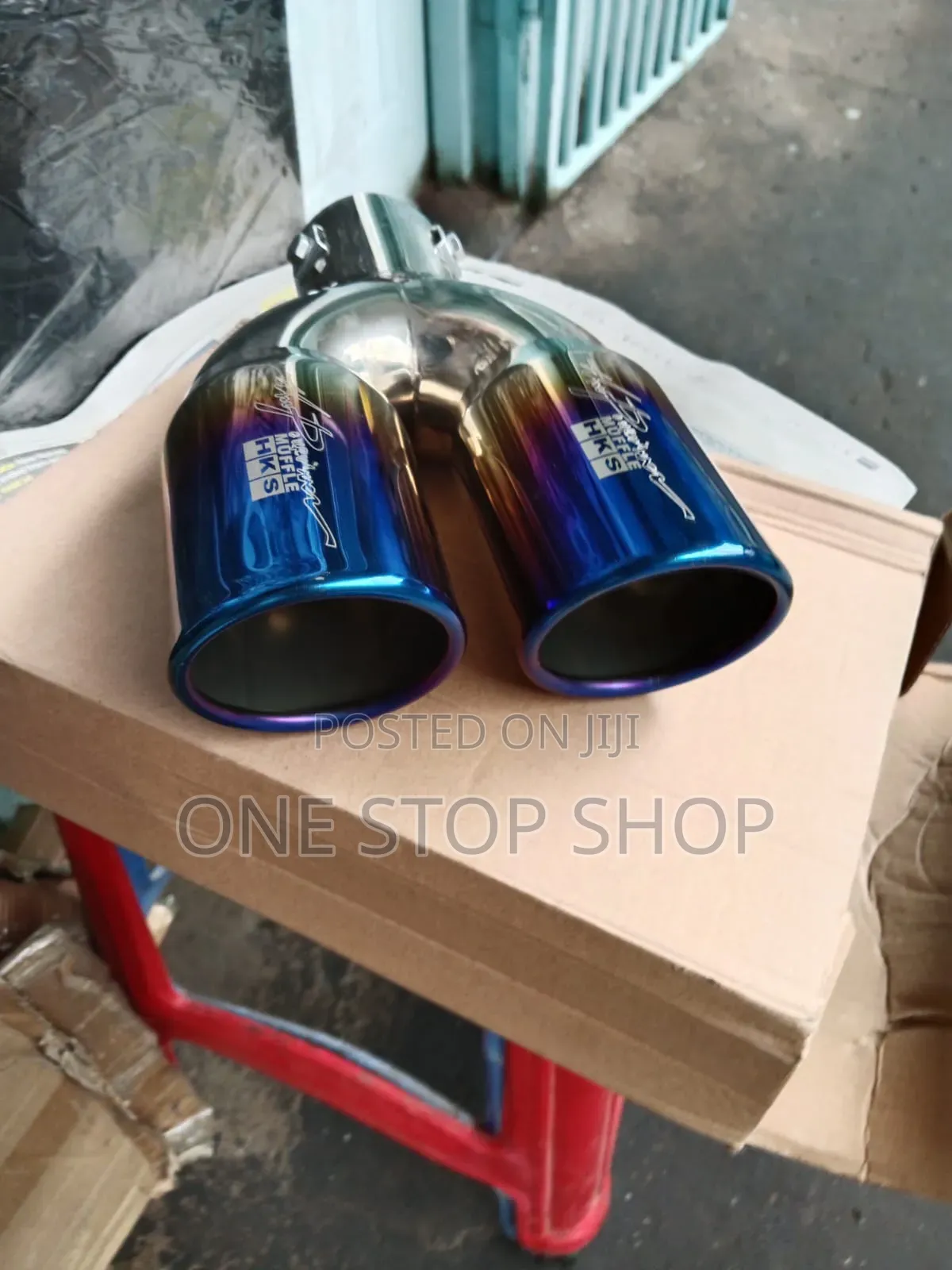 Universal Bolt on Fit HKS-Style Dual Tip Exhaust Muffler
