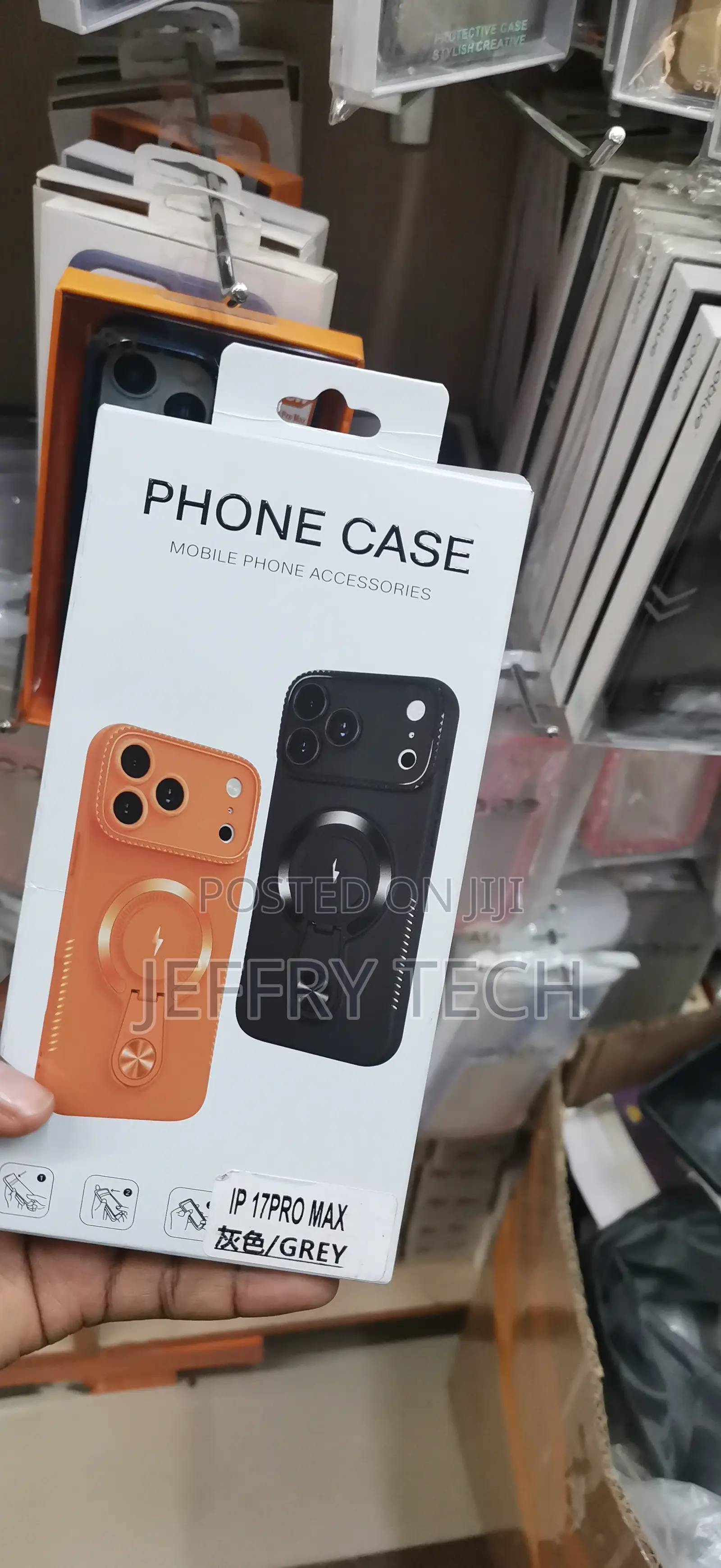 iPhone 17 Pro Max Foldable O-Ring Ring Stand Accessory Case