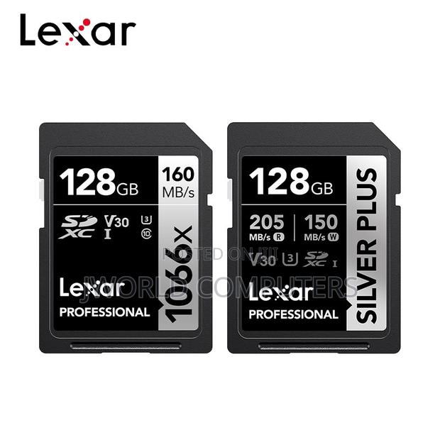 Lexar 128gb 255mbs/180 Sd Card Silver Plus