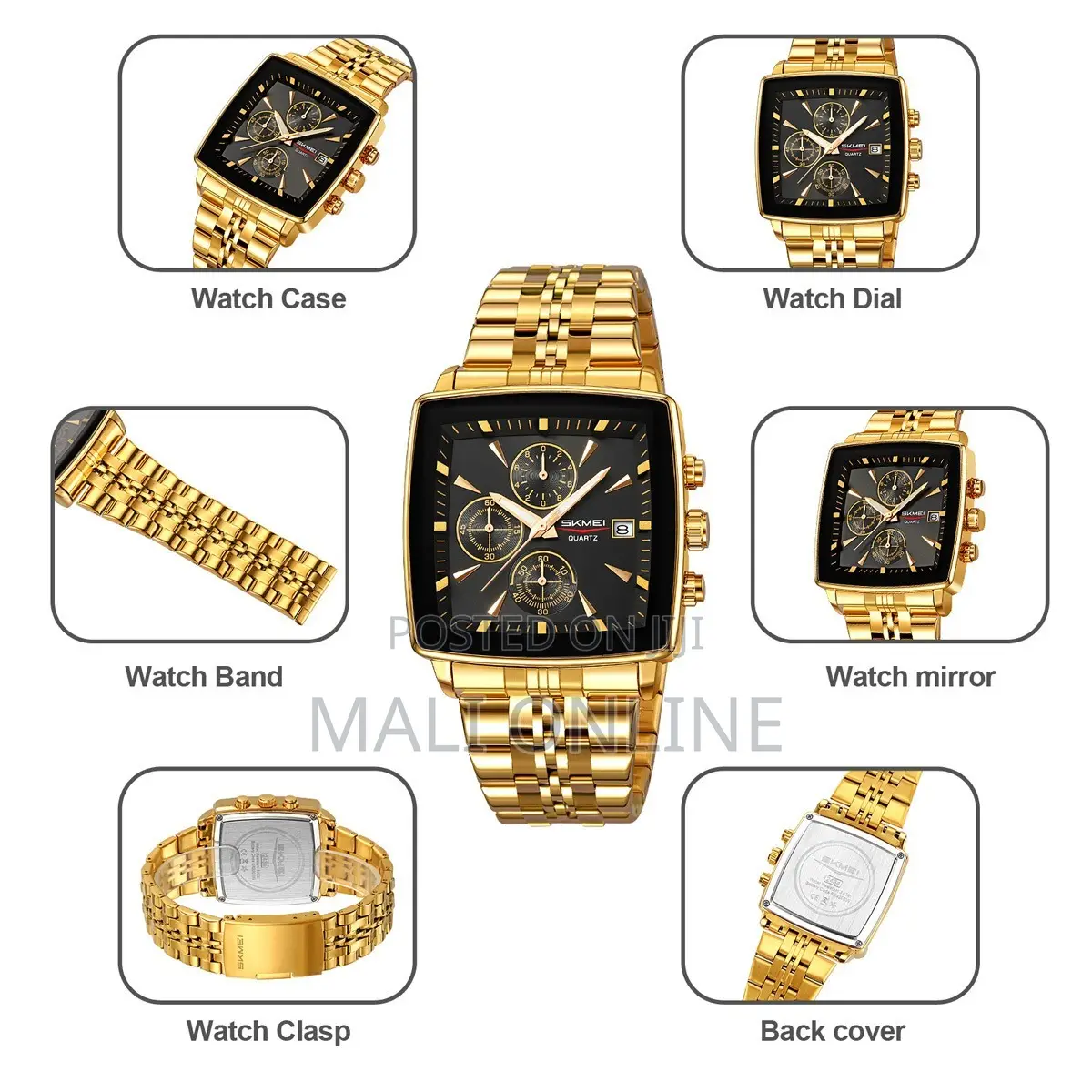 Chronograph Quartz Watch for Men Stainless Steel Band Skmei 2434