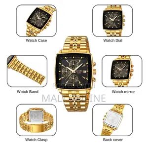 Chronograph Quartz Watch for Men Stainless Steel Band Skmei 2434