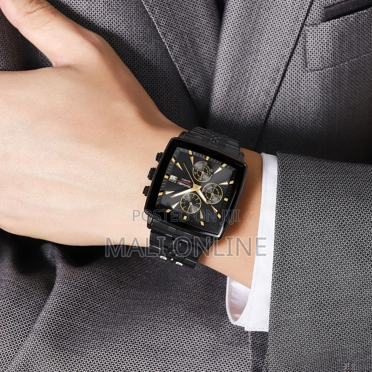 Chronograph Quartz Watch for Men Stainless Steel Band Skmei 2434