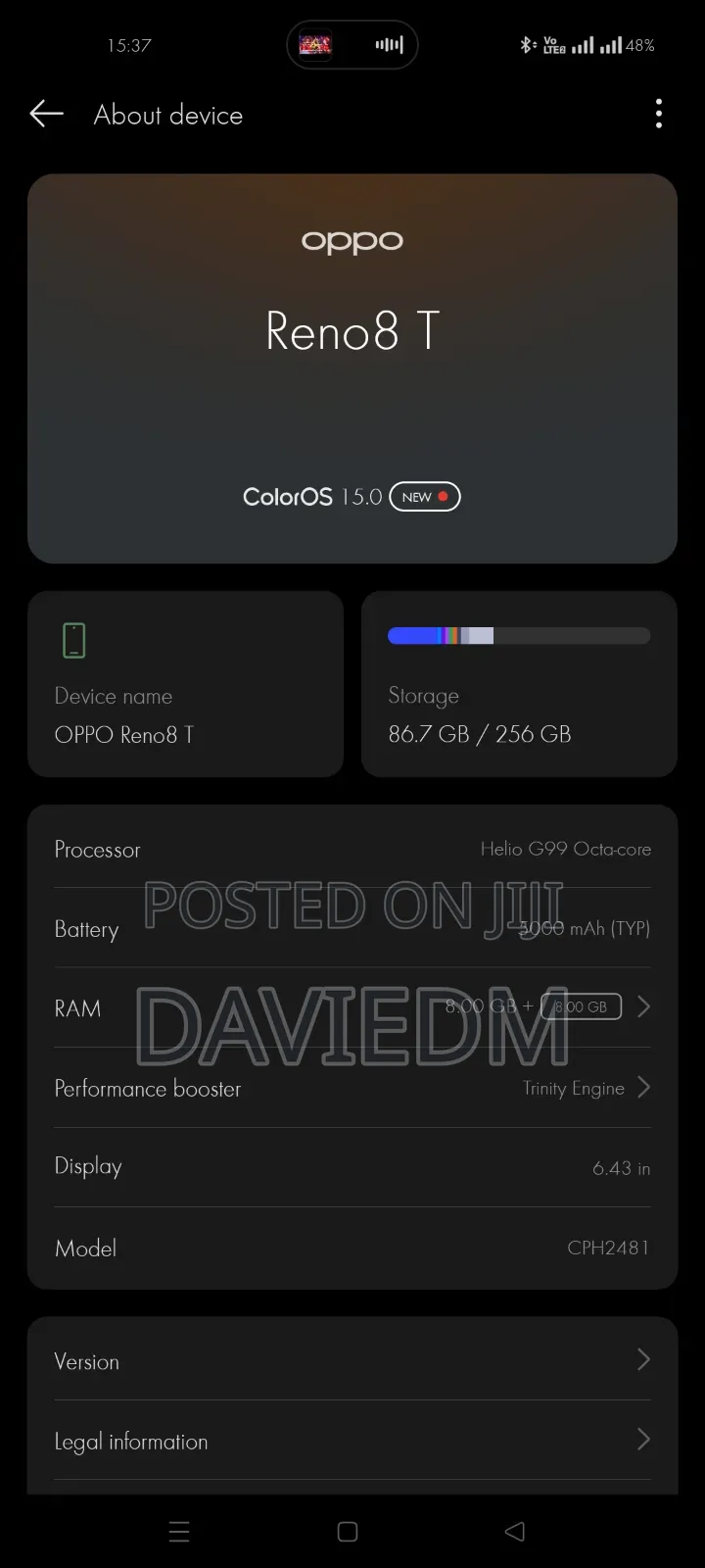 Oppo Reno 8T 256 GB Black