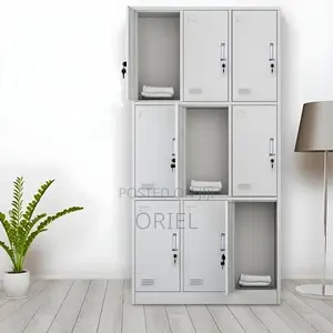 Office Cabinet : 9 Locker Steel Office Storage Cabinet.