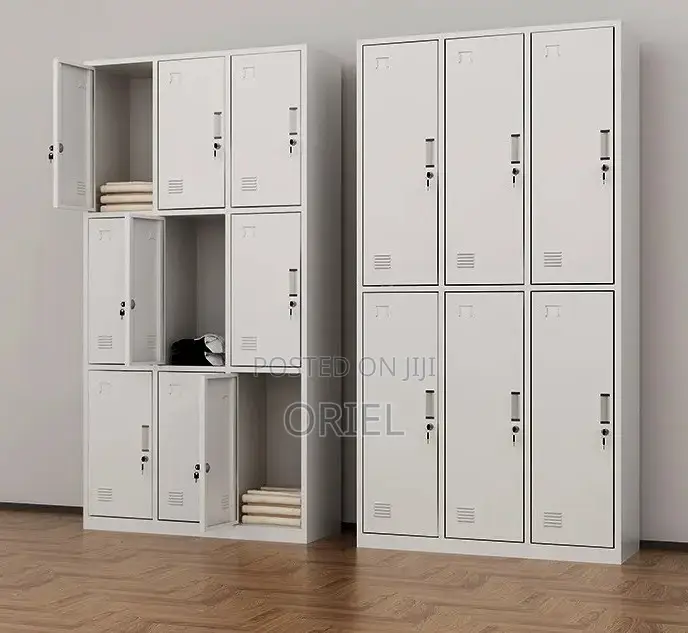 Office Cabinet : 9 Locker Steel Office Storage Cabinet.