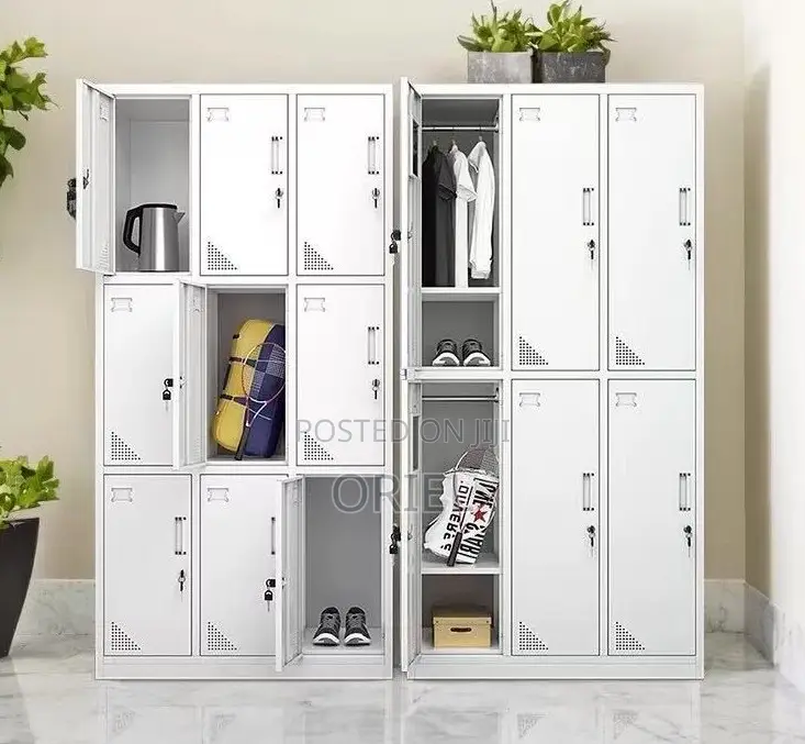 Office Cabinet : 9 Locker Steel Office Storage Cabinet.