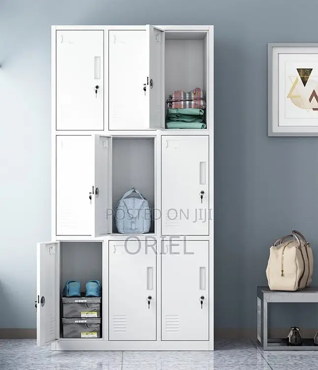Office Cabinet : 9 Locker Steel Office Storage Cabinet.