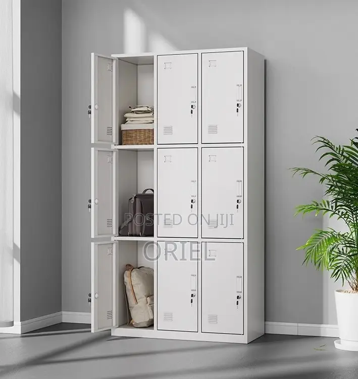 Office Cabinet : 9 Locker Steel Office Storage Cabinet.