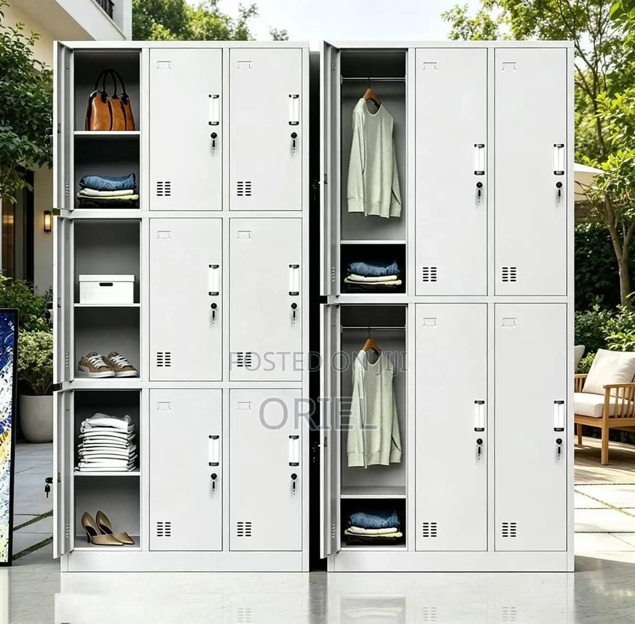 Office Cabinet : 9 Locker Steel Office Storage Cabinet.