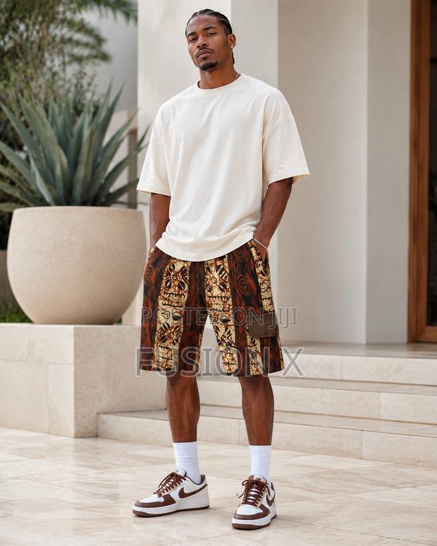 Unisex African Ankara Shorts - thumbnail 2