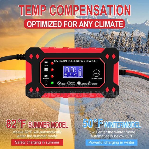 Portable Automatic Car Battery Charger 12v With LCD Display - thumbnail 3