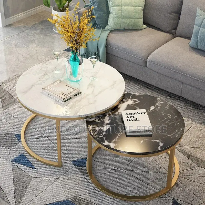 Coffee Table; Marble Dual Coffee Table