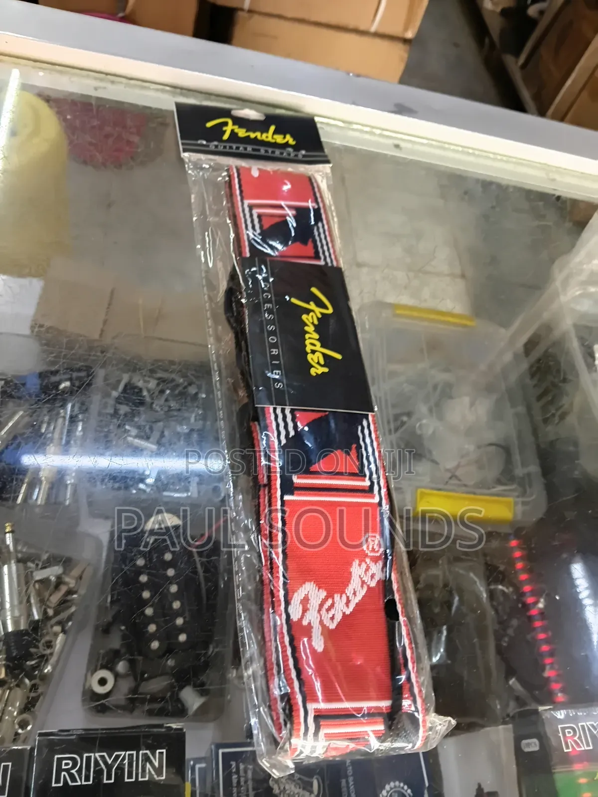 Fender Monogrammed Guitar Strap (Red, White, and Black)