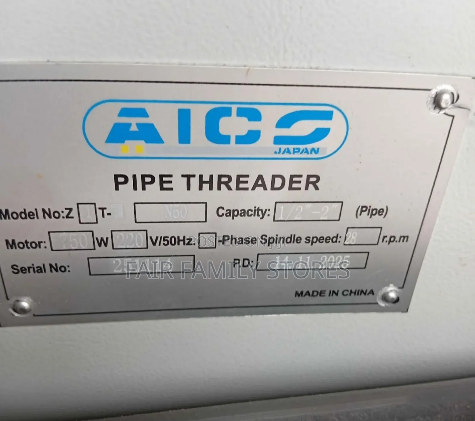 Single Phase Electric Pipe Threader