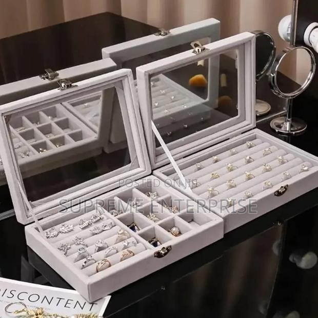 Jewelry Display Box With Covered Necklace Ring Jewelry Organizer