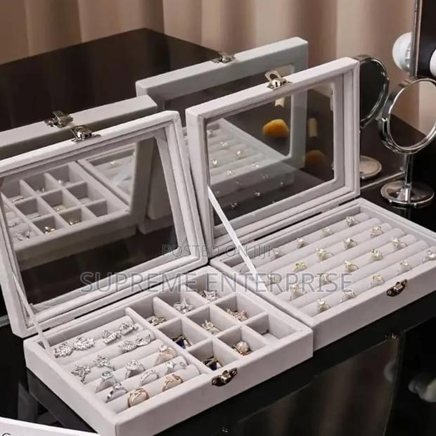Jewelry Display Box With Covered Necklace Ring Jewelry Organizer - thumbnail 2