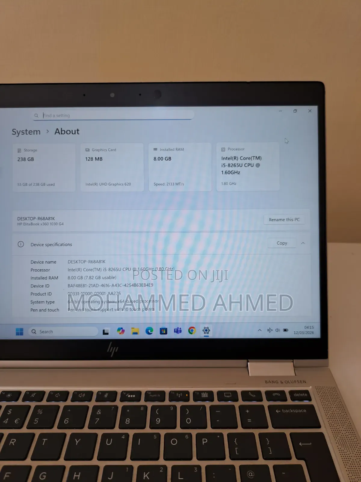Laptop HP EliteBook X360 1030 G2 8GB Intel Core i5 SSD 256GB
