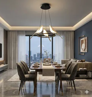 The Magpie Chandelier Modern Dining Room Set