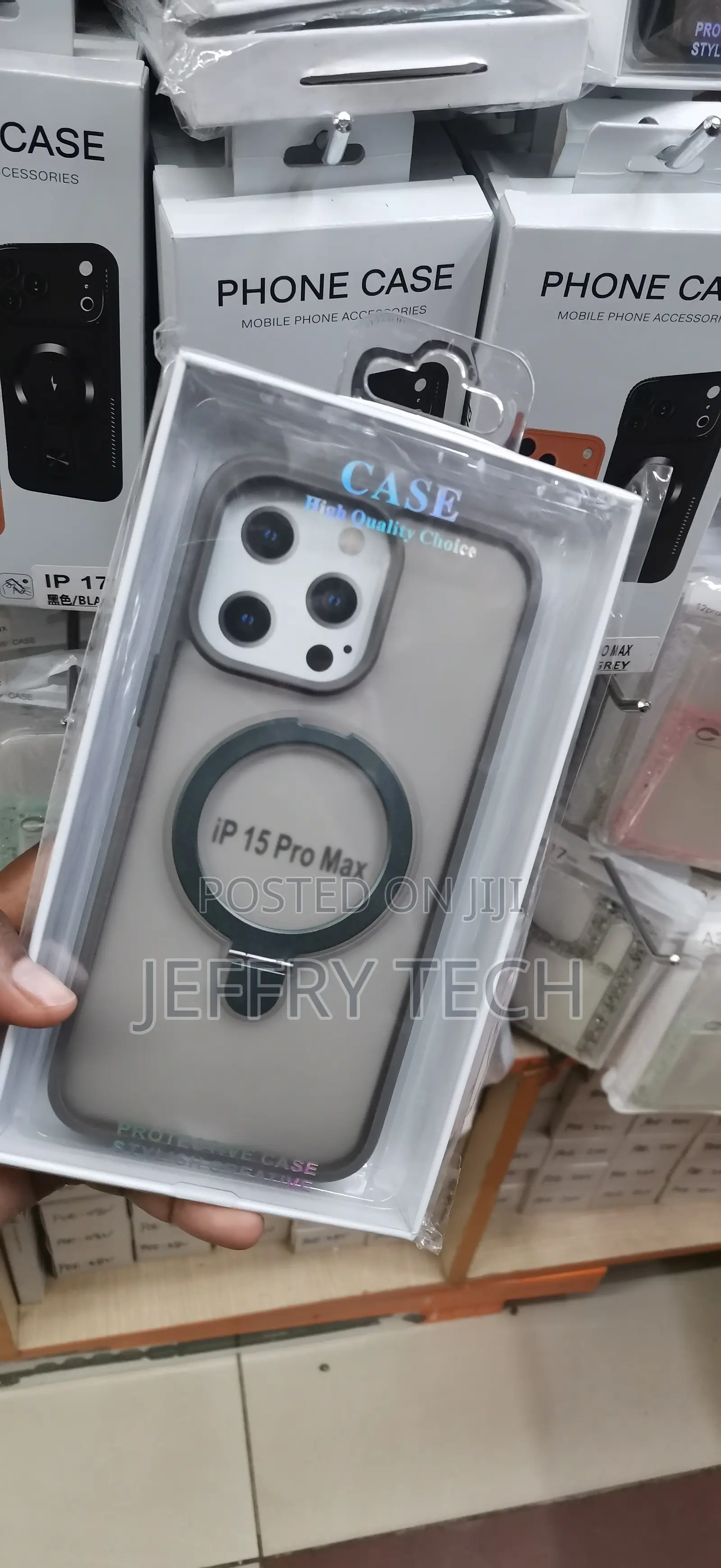 iPhone 15 Pro Max Antifinger Print Translucent Frosted Acse-Dark Grey