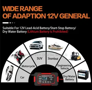 Car Battery Charger 12v 6a Pulse Repair LCD Display Smart Fast Charge