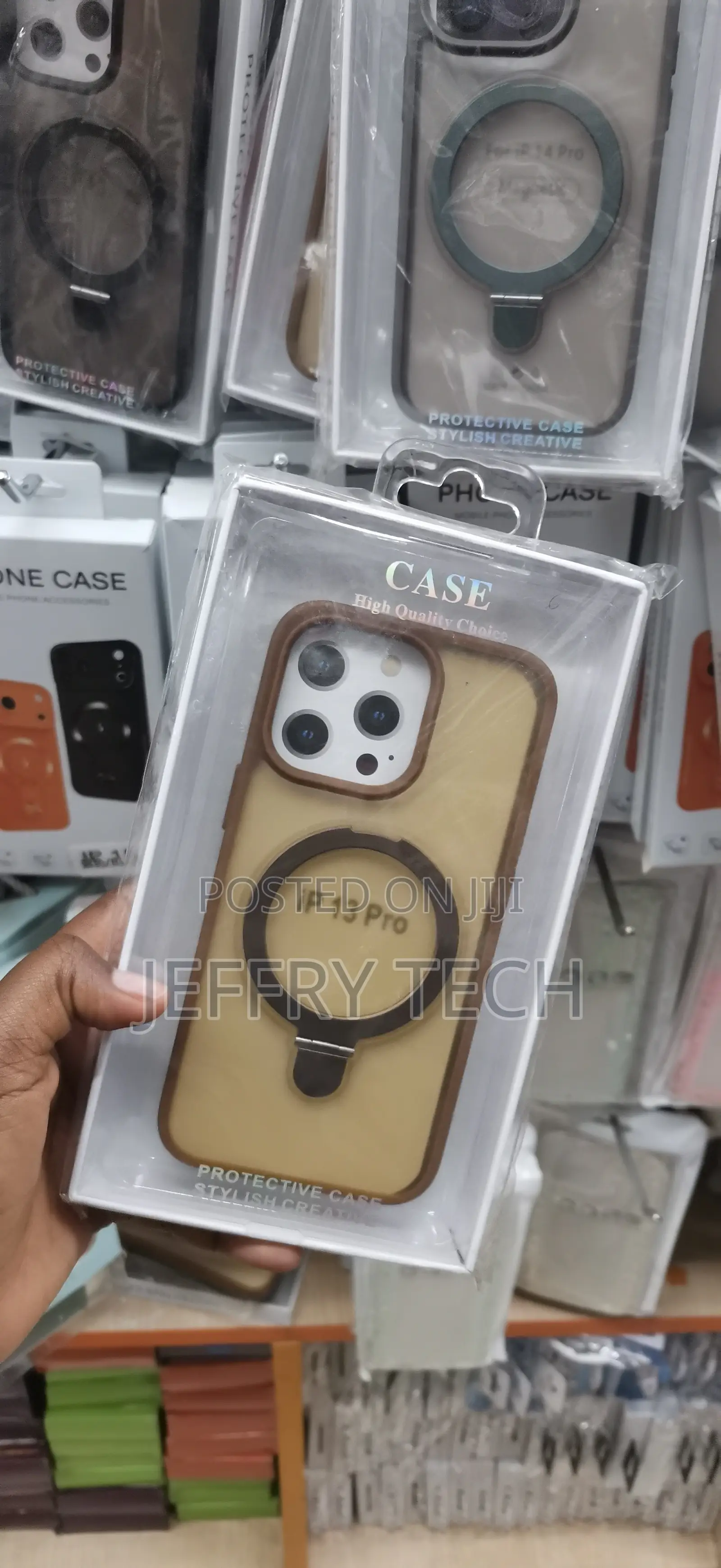 iPhone 13 Pro in Brown Protective Matte Clear Case