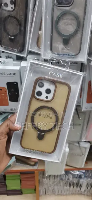 iPhone 13 Pro in Brown Protective Matte Clear Case