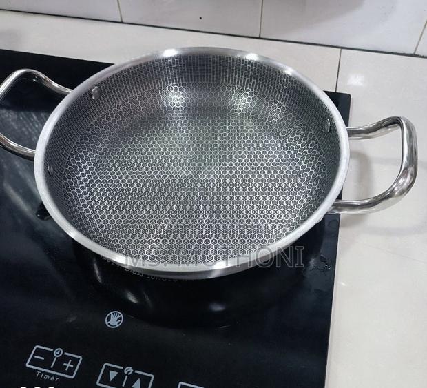 *2 Handle Honeycomb Stainless Steel Non-Stick Pan - thumbnail 2