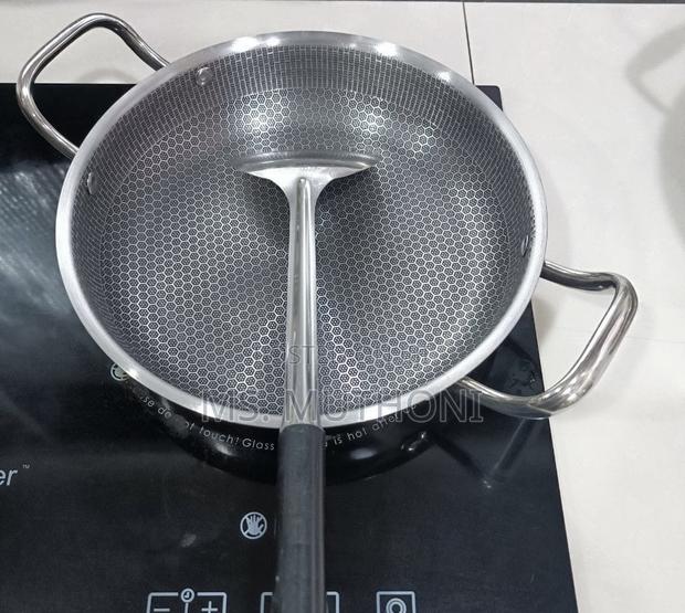*2 Handle Honeycomb Stainless Steel Non-Stick Pan - thumbnail 4