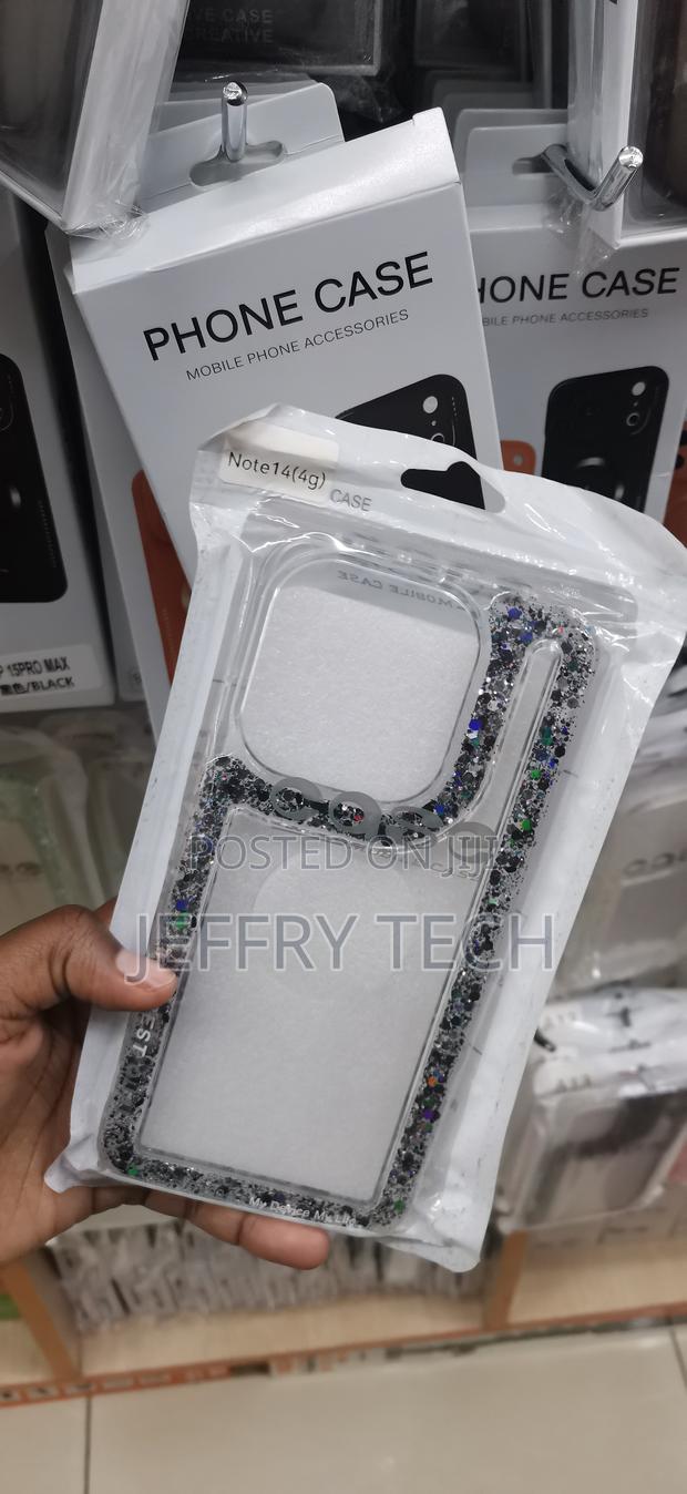 Note 14 (4g) Eye-Catching Black Glitter Border Cover - thumbnail 2
