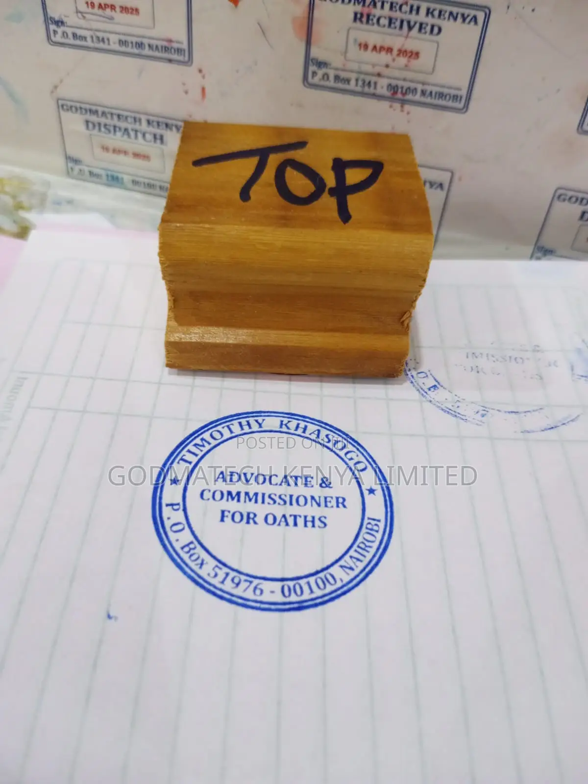 Wooden Rubber Stamp