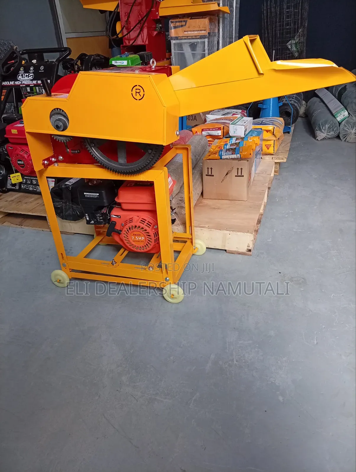 7.5hp Agricultural High Speed Chaff Cutter With Portable Wheel Design