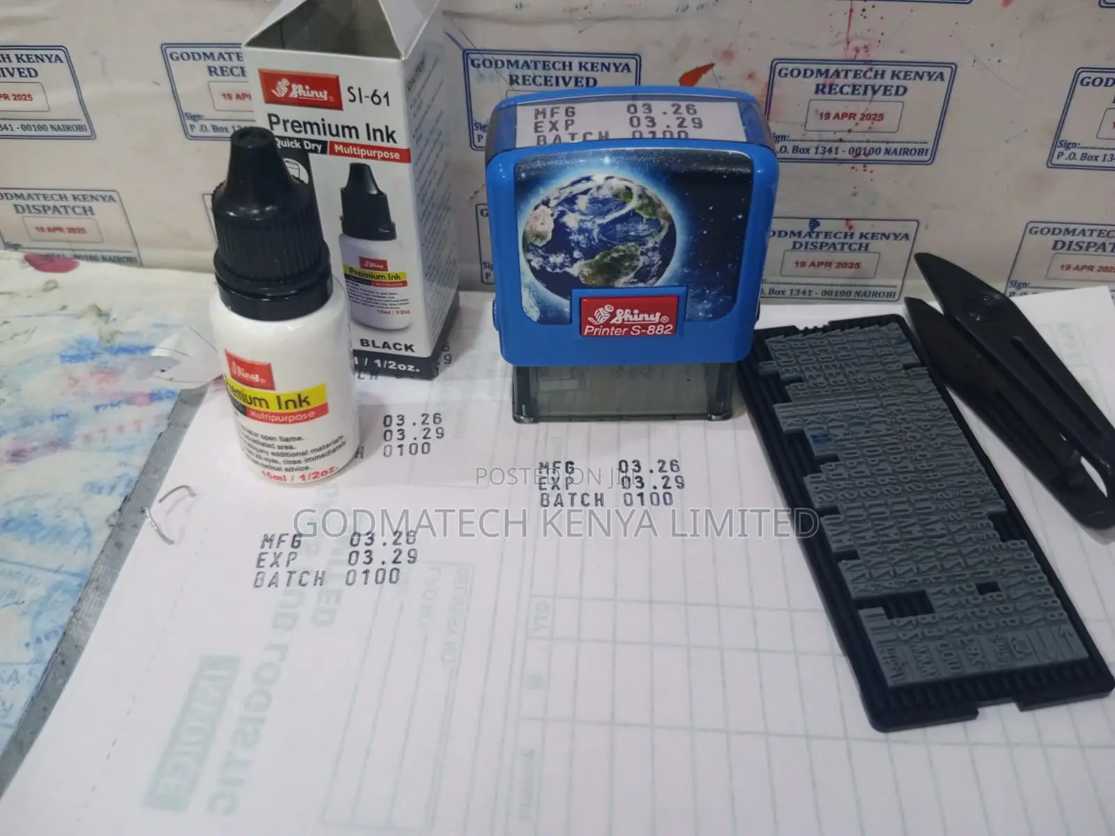 Manufacturer, Expiry and Batch Stamp