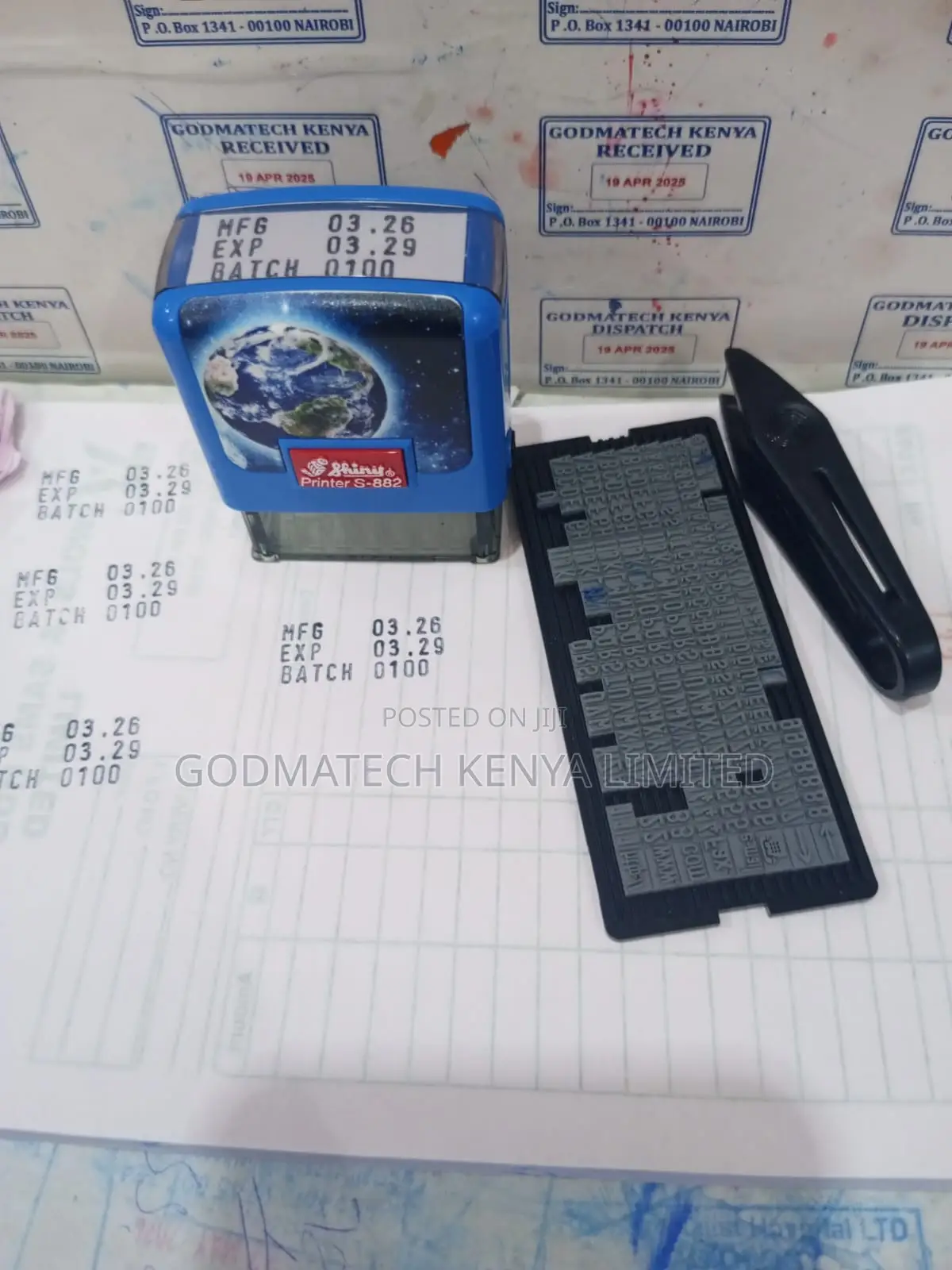 Manufacturer, Expiry and Batch Stamp