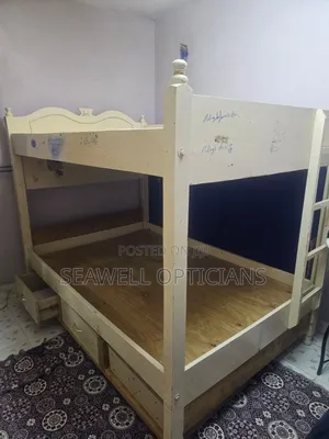 Double Decker Bed 4×6 Wooden With Drawers