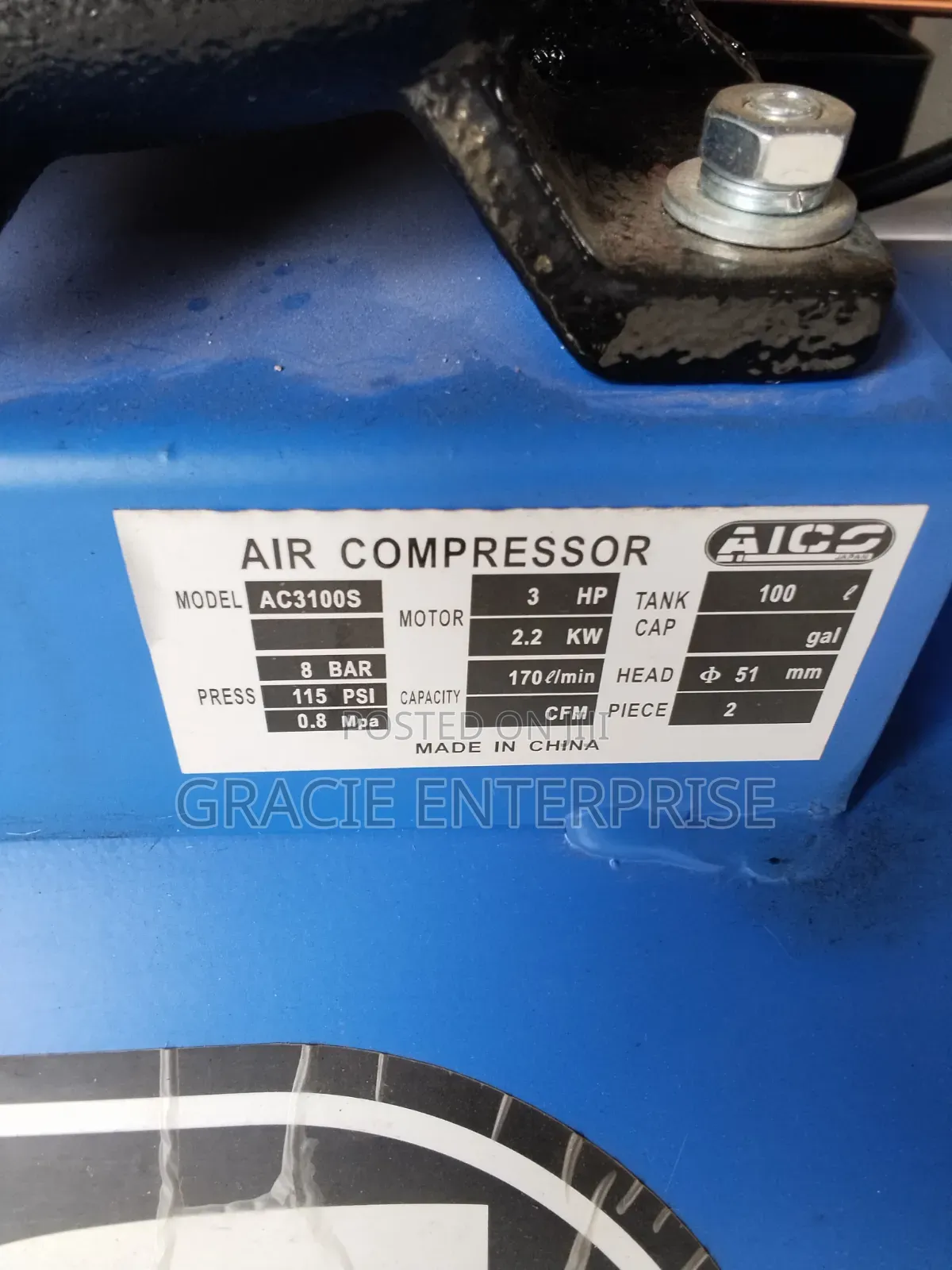Belt Driven Electric Compressor 100l