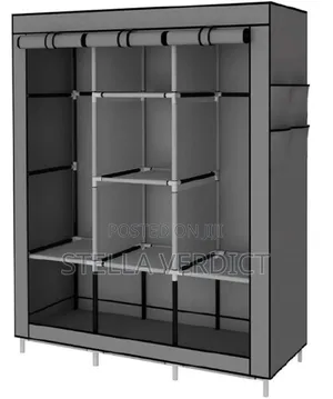 3-Column Portable Metallic Wardrobe
