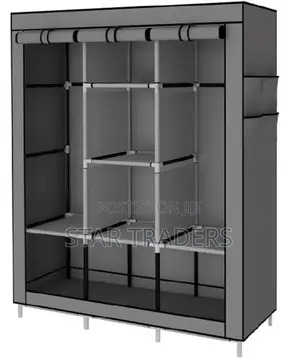 3-Column Portable Metallic Wardrobe