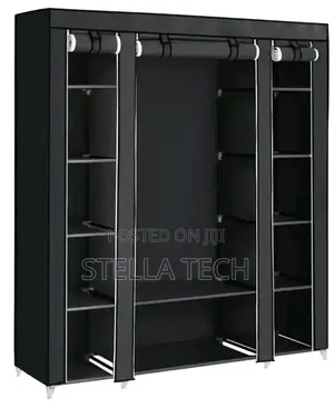 3-Column Portable Wooden Wardrobe