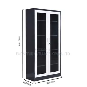2-Door Modern Glass Office Cabinet.