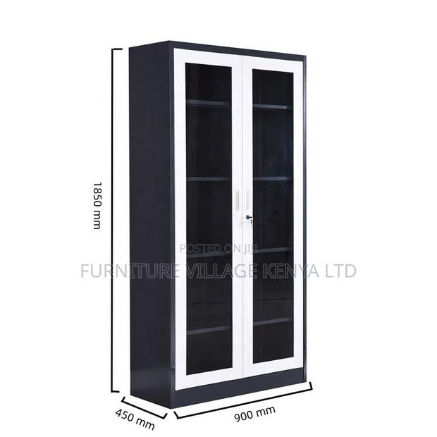 2-Door Modern Glass Office Cabinet. - thumbnail 2