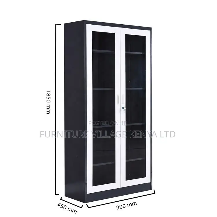 2-Door Modern Glass Office Cabinet.