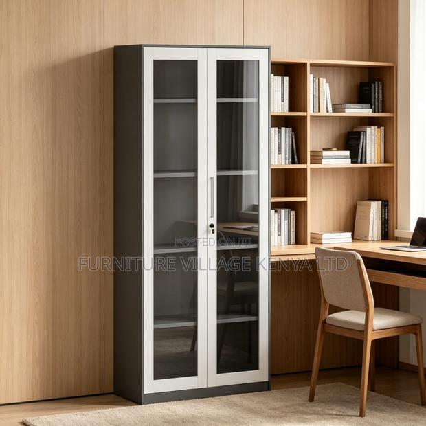 2-Door Modern Glass Office Cabinet. - thumbnail 7