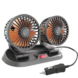 Car Cooling Air Fan Double Head Car Fan Air Circulator 360 Degree